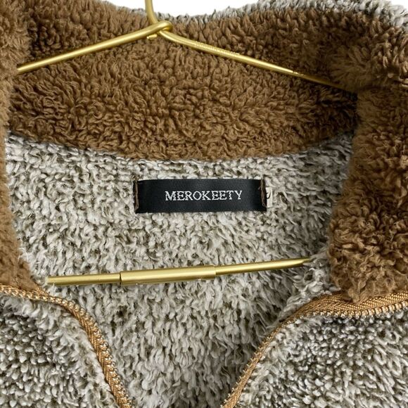 Merokeety Womens Fuzzy Long Sleeve Kangaroo‎ Pocket Pullover Sweater Size S 508 - Picture 2 of 7